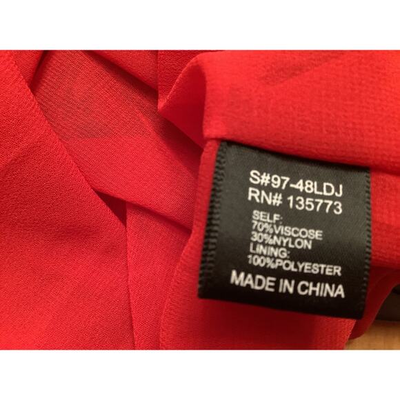 KARLIE RED LEOPARD LINED VELVET BURN OUT V NECK TUNIC TOP S NWT - Picture 7 of 7